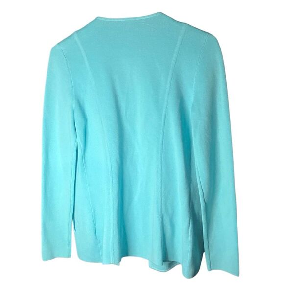 Talbots baby blue knit sweater with pockets size P (small)  #756 - Picture 2 of 6